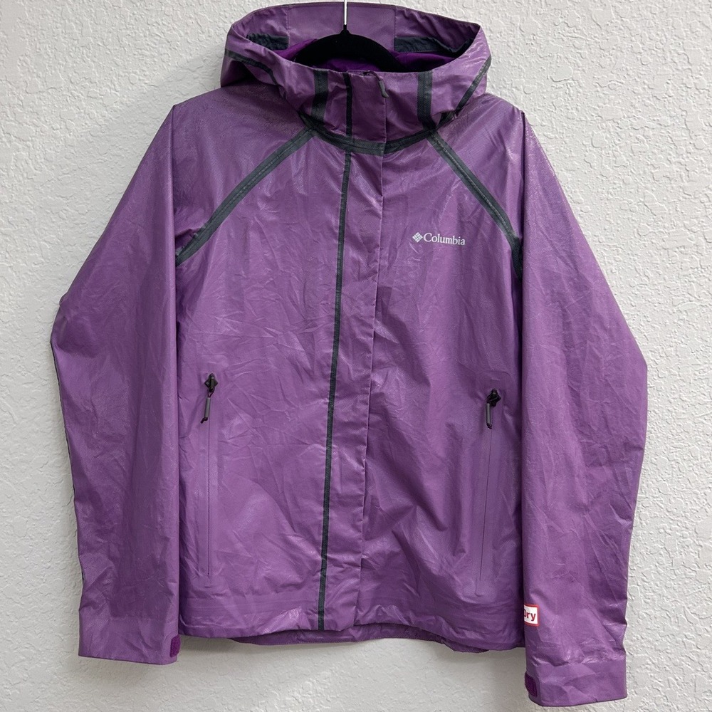 Columbia Woman's Outdry Ex Blitz Rain Jacket Medium Light Purple Preloved